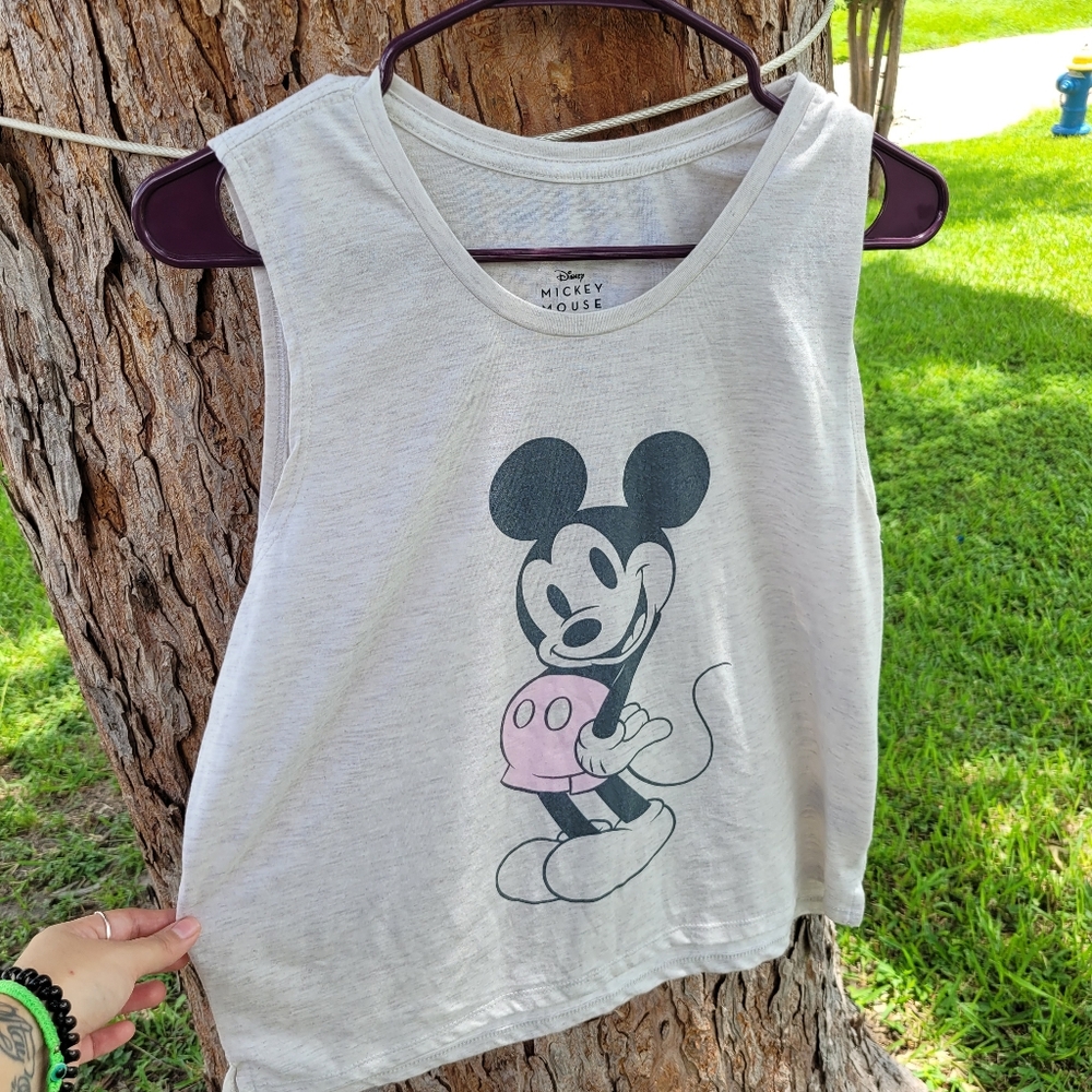 Mickey Crop Top Beige Large (12/14) Disney